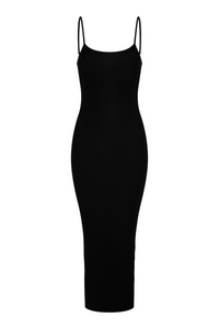 Cloudsoft Cami Long Slip Dress - Black - Narvvi