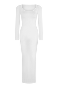 Cloudsoft Long Sleeve Slip Dress - White - Narvvi