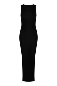 Cloudsoft Sleeveless Long Slip Dress - Black - Narvvi
