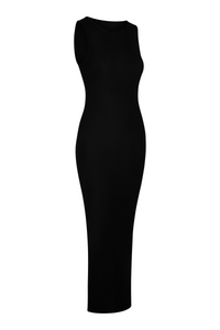 Cloudsoft Sleeveless Long Slip Dress - Black - Narvvi