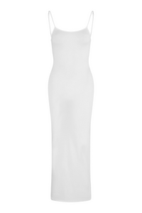 Cloudsoft Cami Long Slip Dress - White - Narvvi